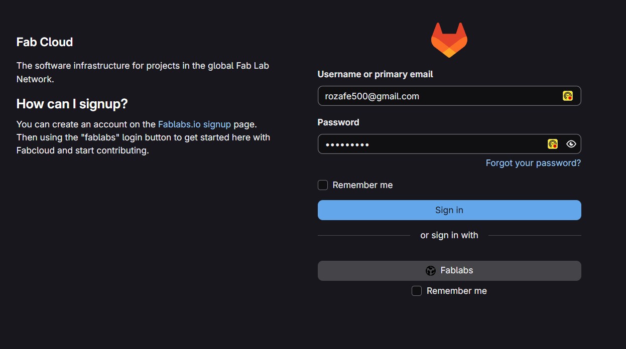 GitLab login / repository access screenshot